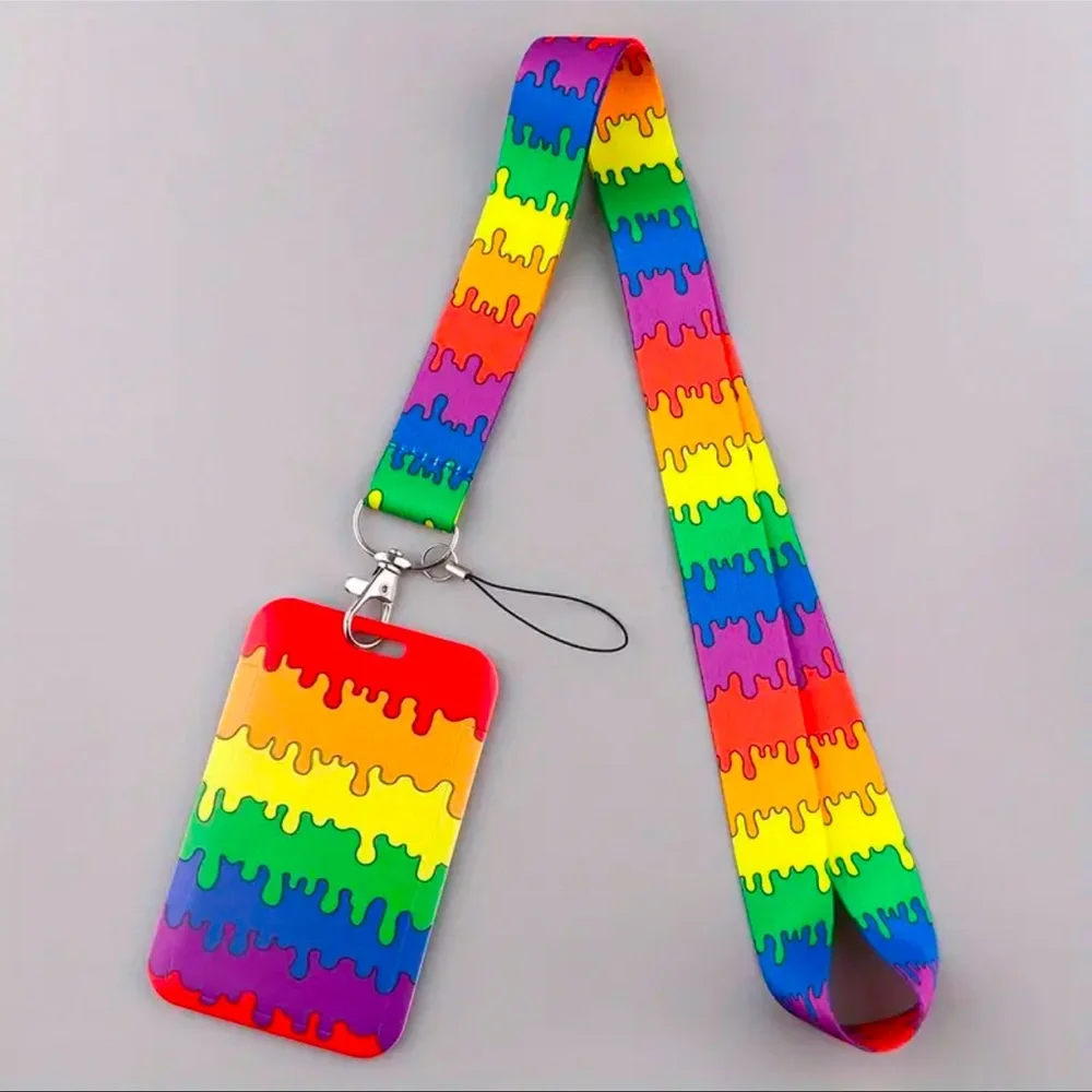 Lanyards For Keys, Keychain, Badge Holder, 1 pc, NEW, Rainbow Colors 🎁